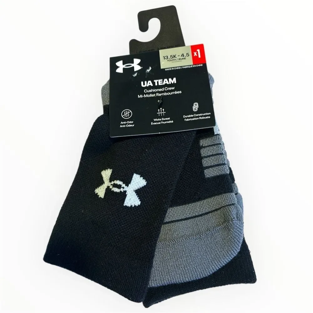 Under Armour kids Black and Gray Socks size 13.5K-4.5